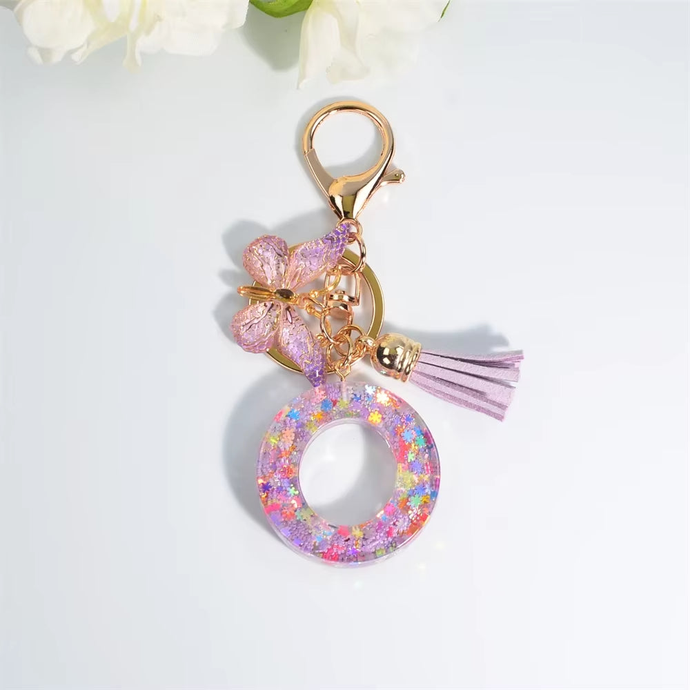 🔥Butterfly Letter Keychain Tassel Design Vibrant Durable Lightweight Gift